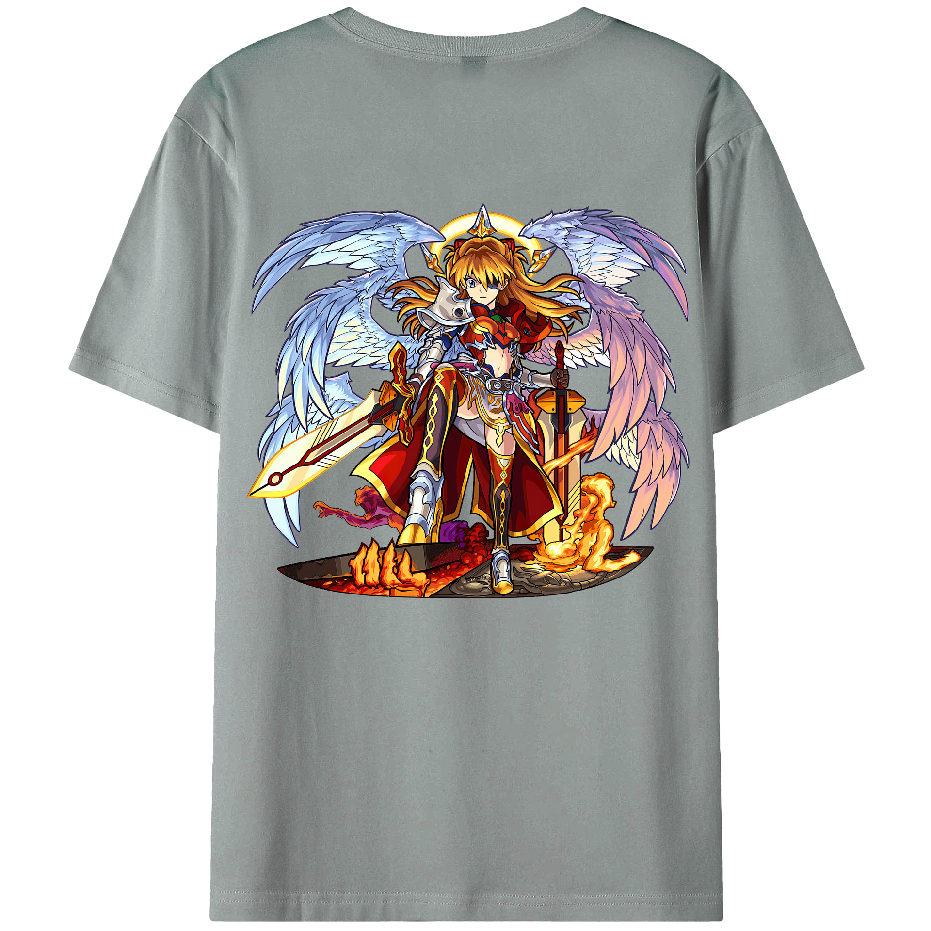 （画像用） EVA 新世紀エヴァンゲリオン 綿100％ メンズ半袖Tシャツ（バックプリント） 通気性